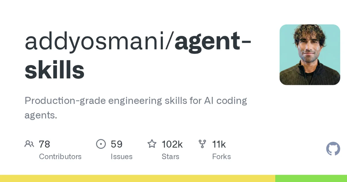 GitHub social preview card for tech-leads-club/agent-skills