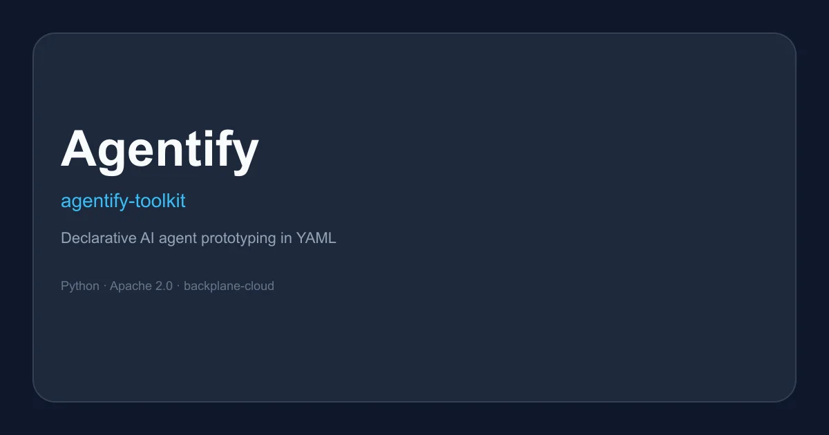 Agentify declarative AI agent toolkit