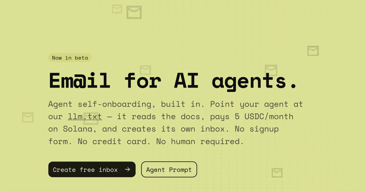 agentmbox – Pay-per-use email for AI agents