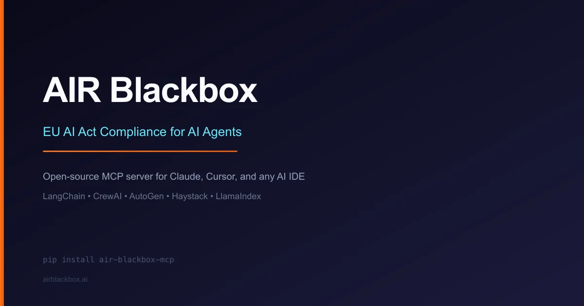 AIR Blackbox MCP – EU AI Act Compliance Scanner