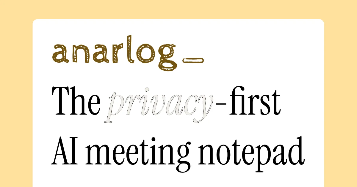 anarlog open-source AI meeting notetaker thumbnail