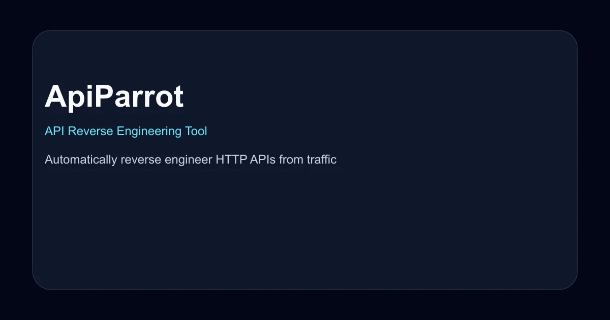ApiParrot API reverse engineering tool thumbnail