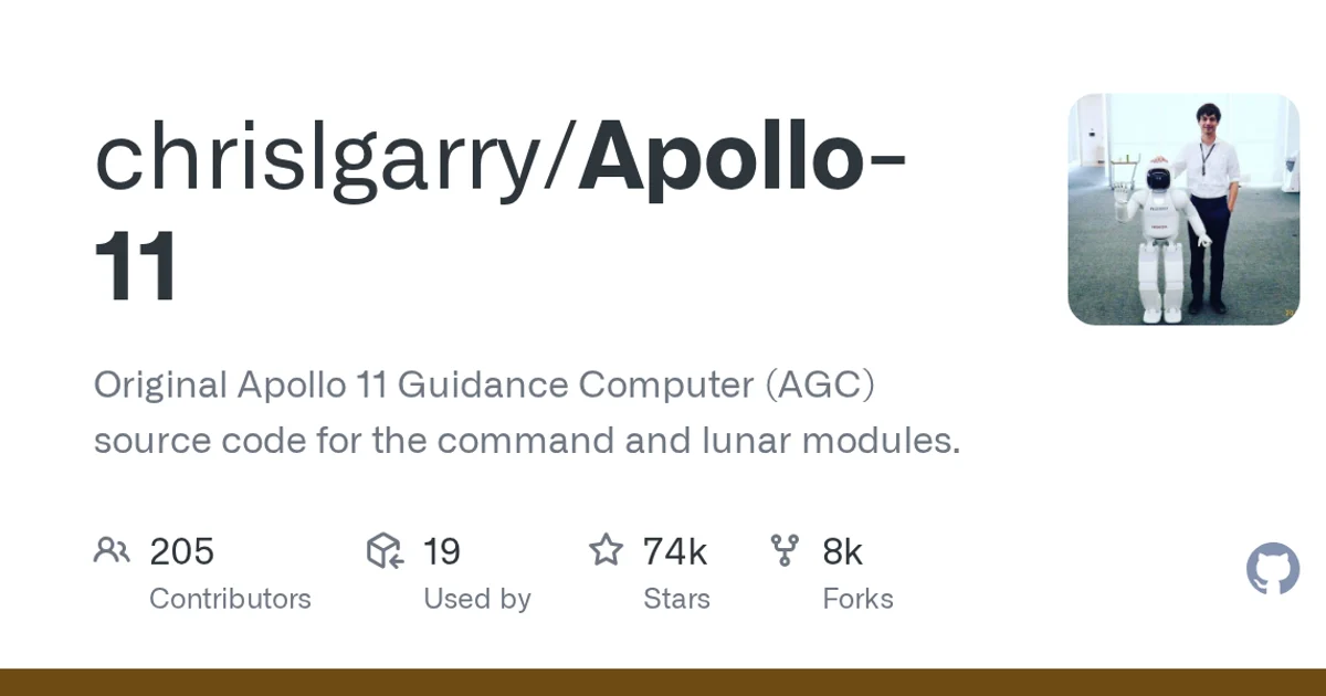 GitHub social preview card for chrislgarry/Apollo-11