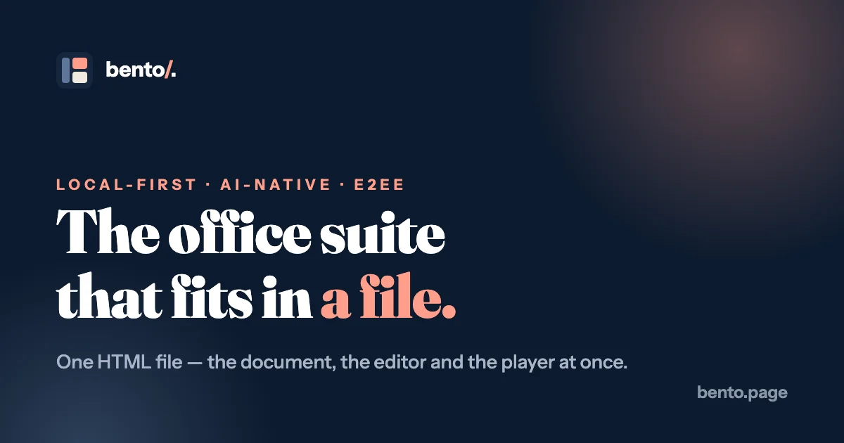 A Bento slide deck template presented as a single self-contained HTML document