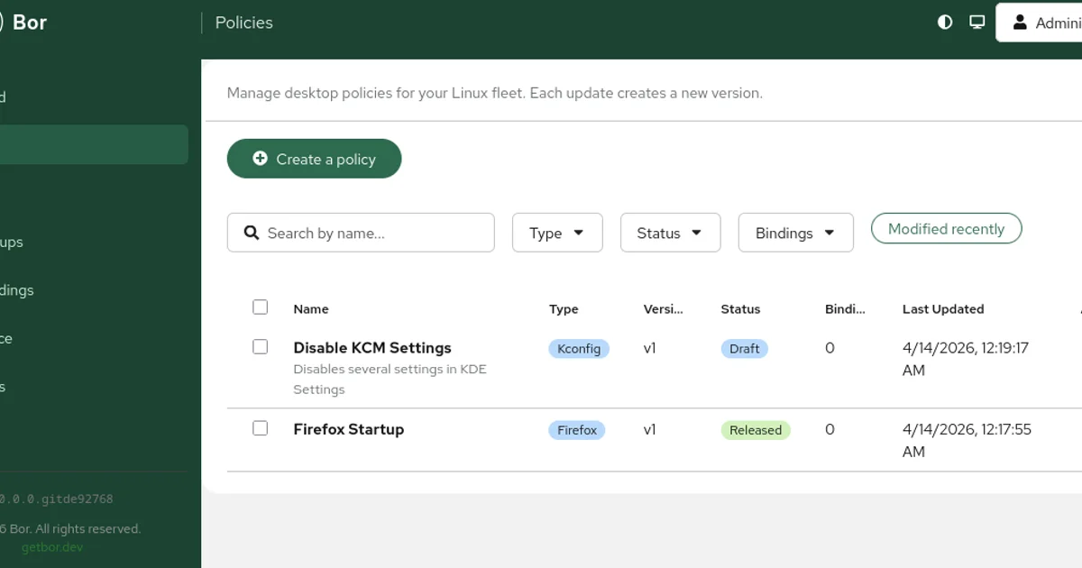 Bor – Open-source policy management for Linux desktops