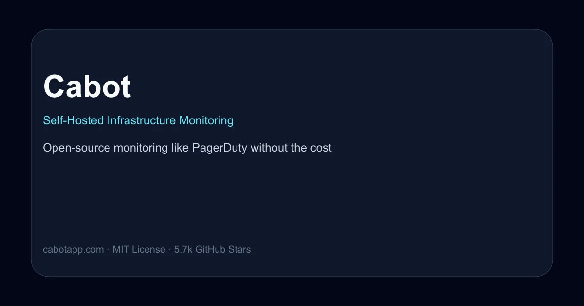 Cabot self-hosted monitoring dashboard