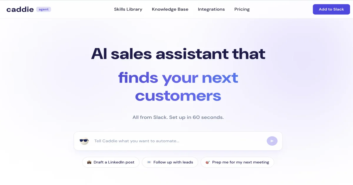 Caddie AI agent platform