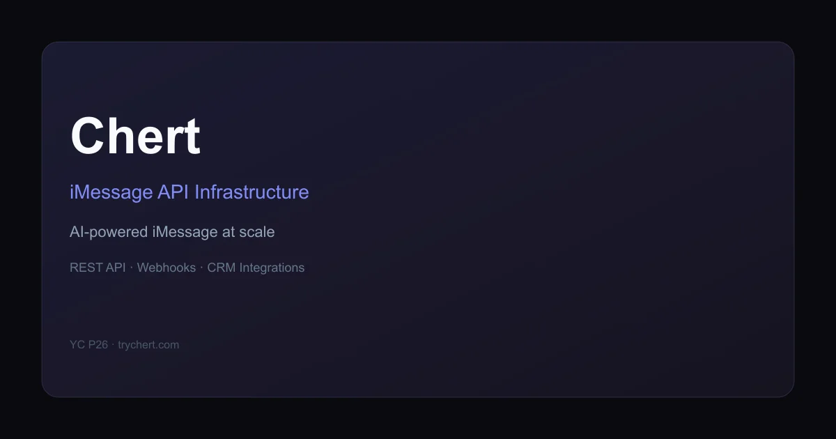 Chert iMessage API product thumbnail