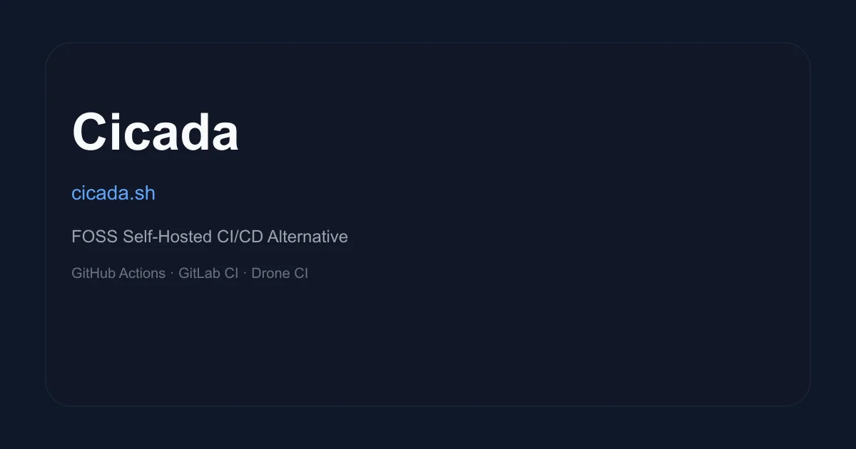 Cicada self-hosted CI/CD platform