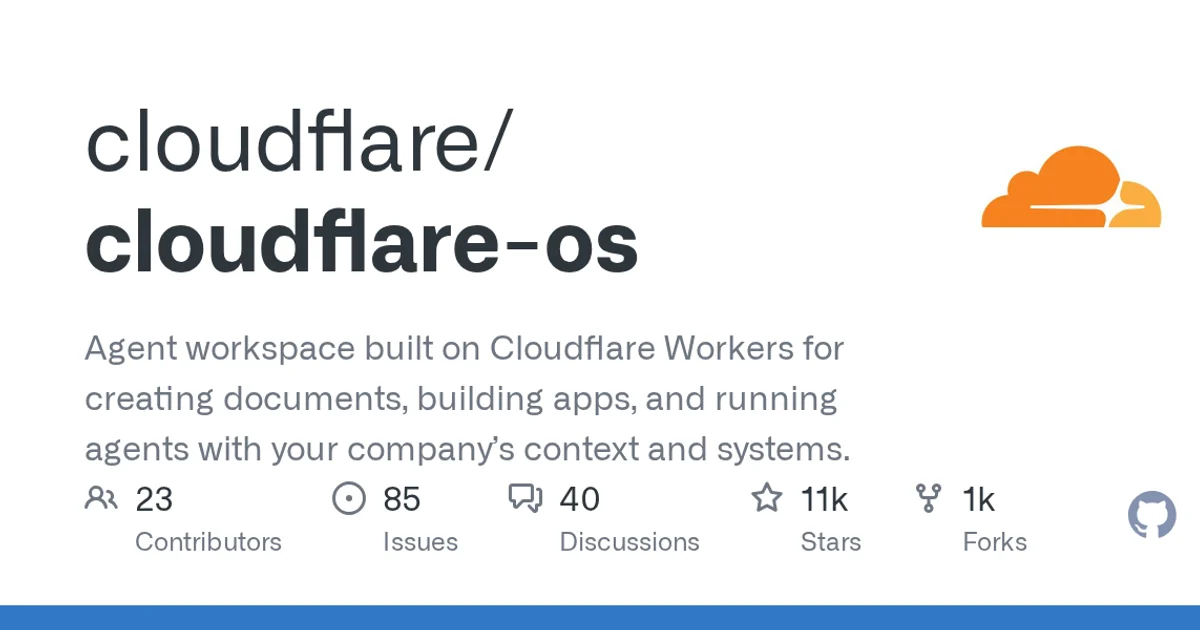 GitHub social preview card for cloudflare/cloudflare-os