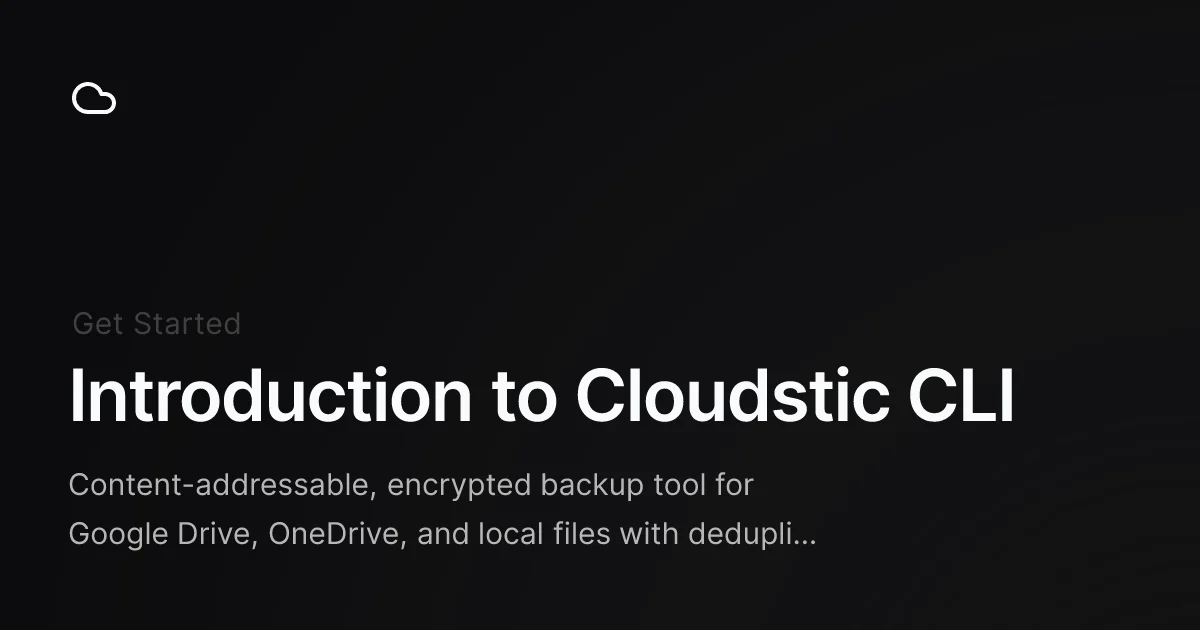 Cloudstic CLI encrypted backup tool thumbnail
