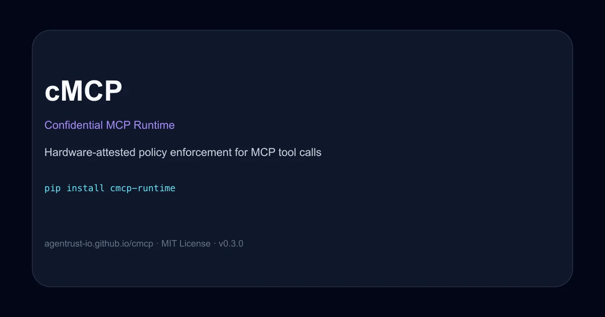 cMCP – Confidential MCP Runtime product thumbnail