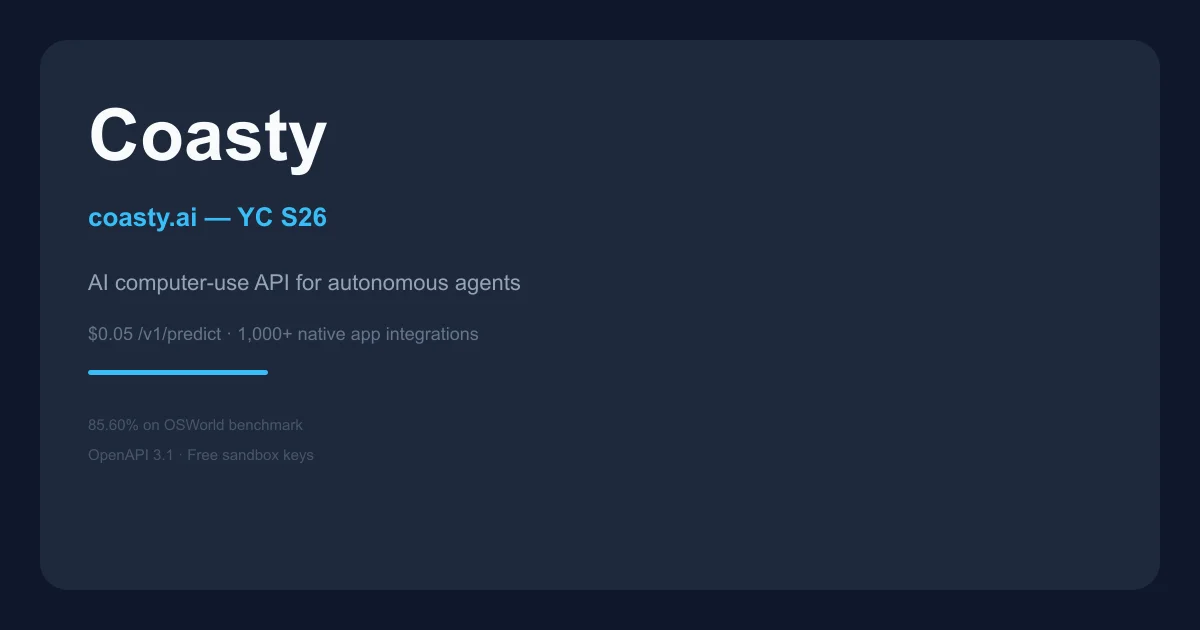 Coasty AI computer-use agent dashboard