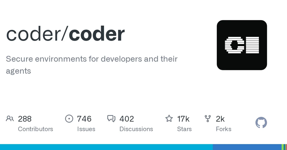 GitHub social preview card for coder/coder