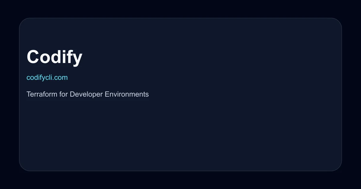 Codify – Terraform for Developer Environments