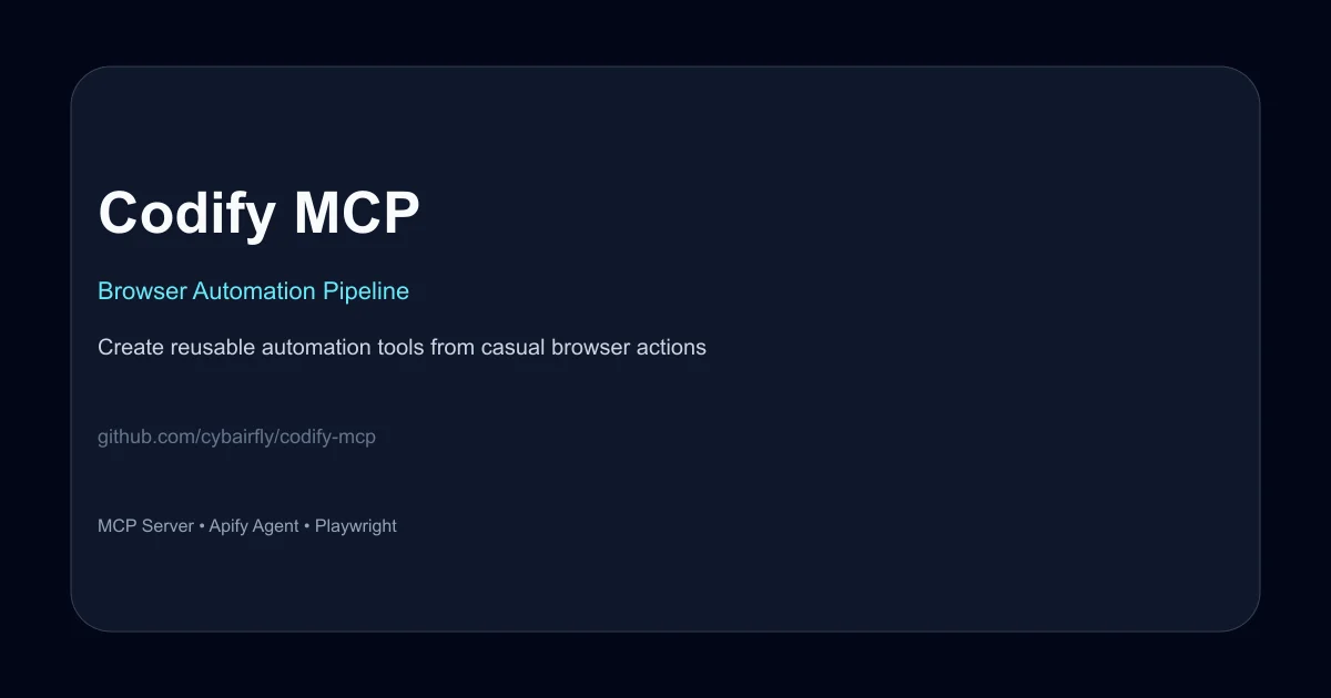 Codify MCP – browser automation pipeline