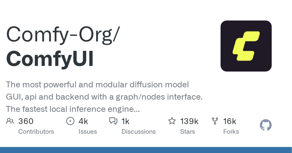 GitHub social preview card for Comfy-Org/ComfyUI