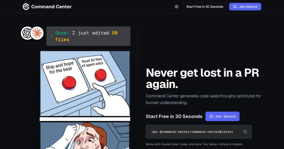 Command Center AI coding environment thumbnail
