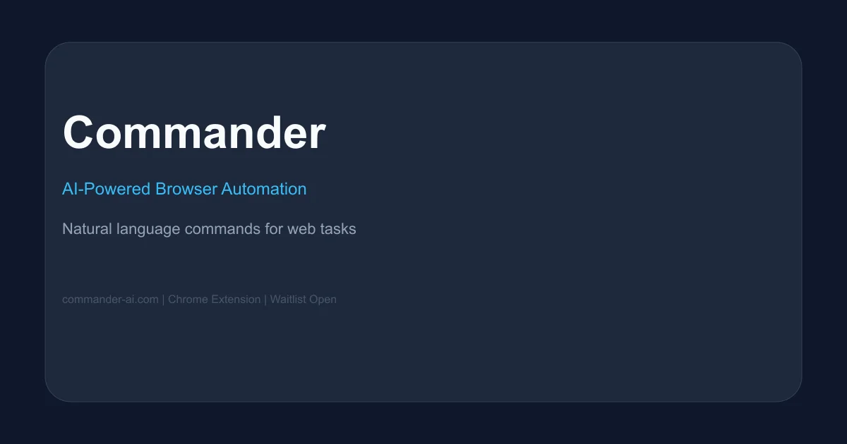 Commander Chrome extension for AI browser automation