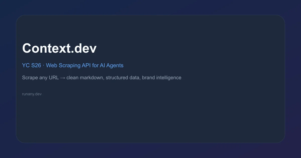 Context.dev – Web Scraping API for AI Agents product thumbnail
