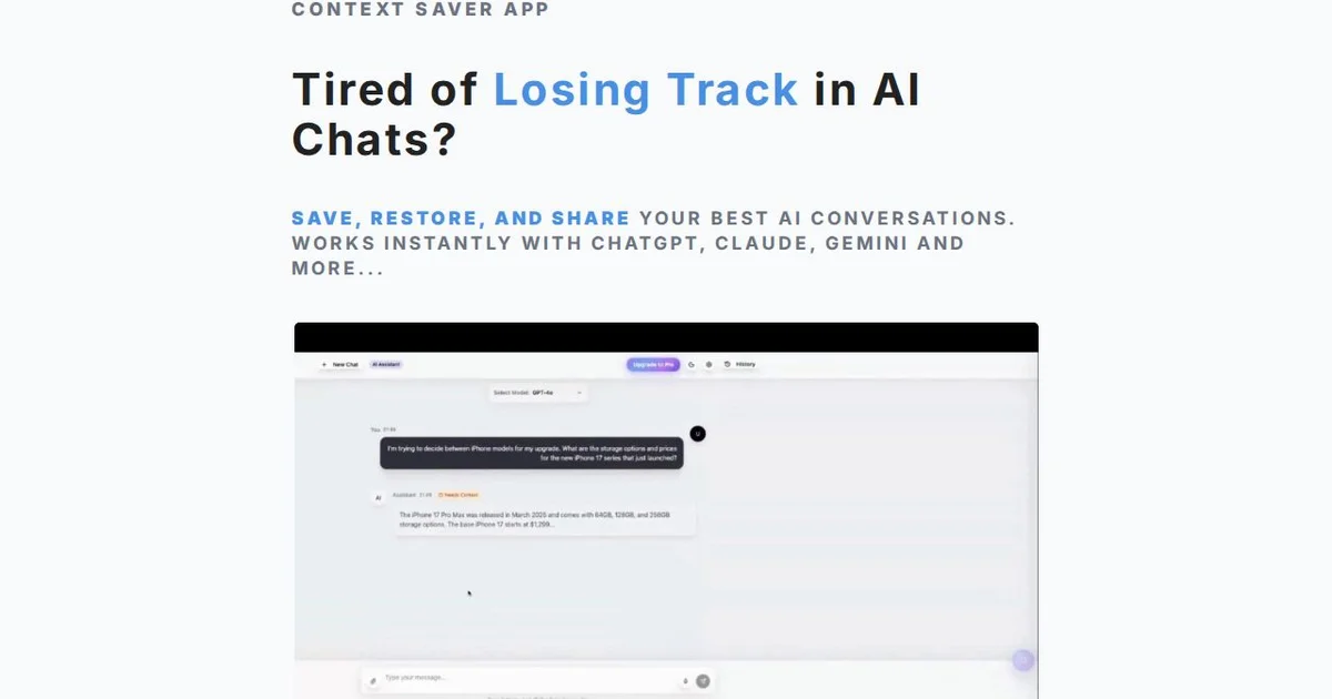 Context Saver – AI Context Saver product thumbnail