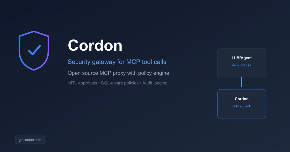 Cordon MCP Security Gateway - policy engine for AI agents