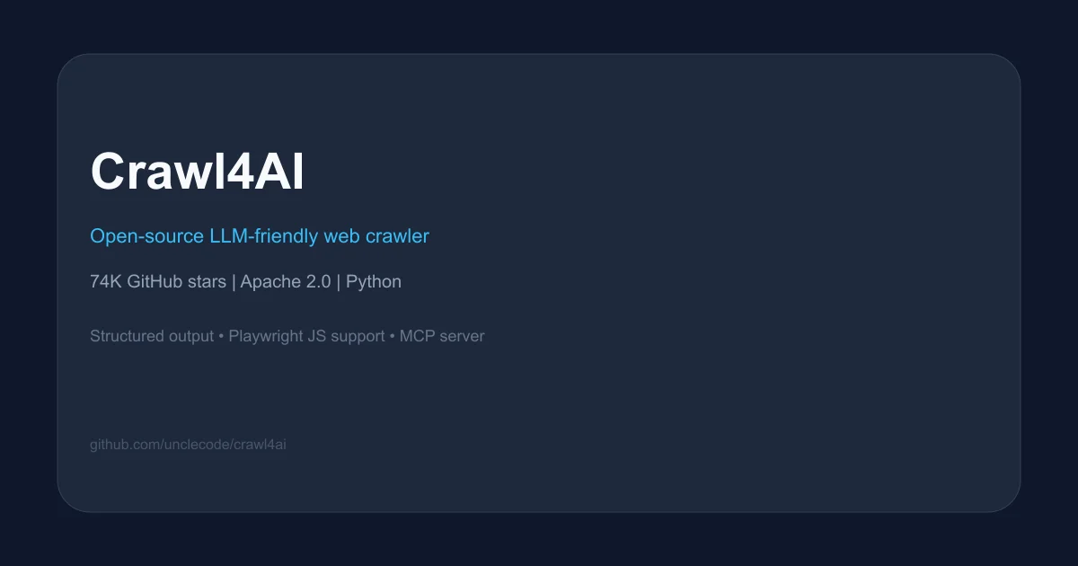 Crawl4AI open-source LLM web crawler and scraper