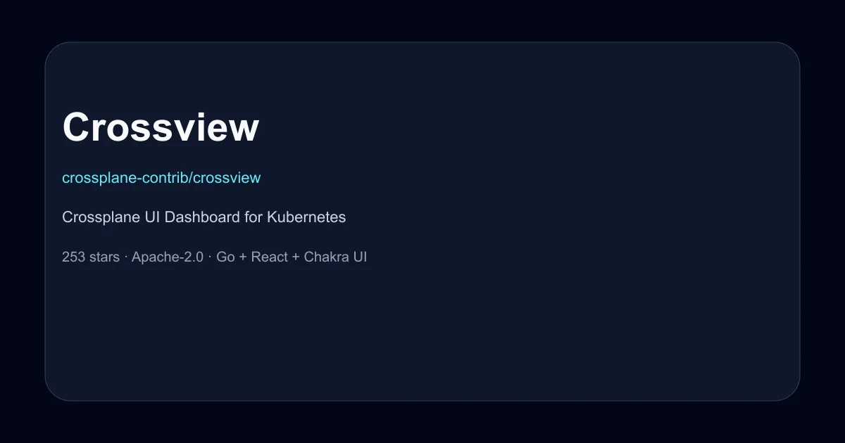 Crossview - Crossplane UI Dashboard