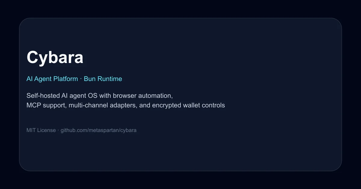 Cybara AI agent platform running in a browser
