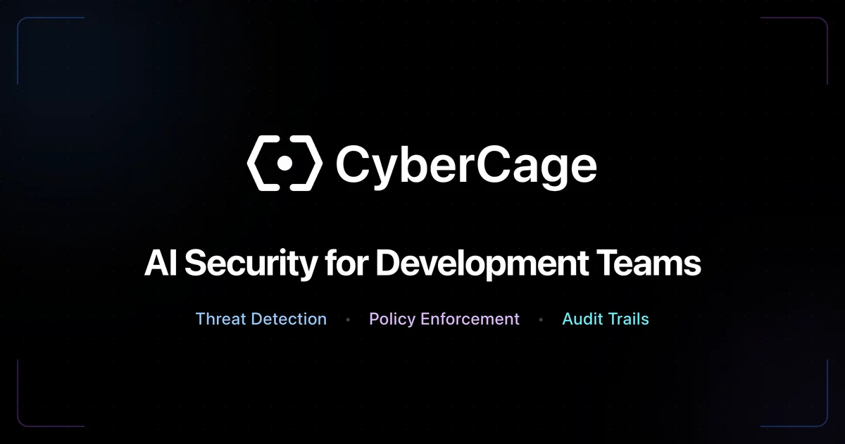 CyberCage AI security platform dashboard