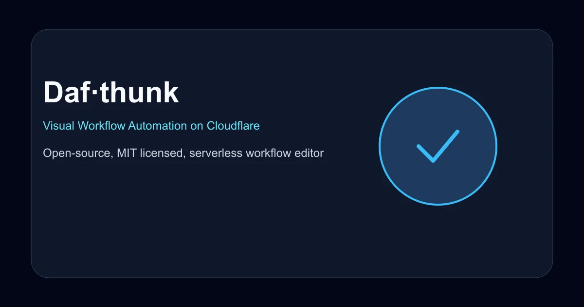 Daf·thunk visual workflow editor product screenshot