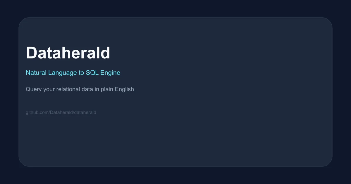 Dataherald natural language to SQL engine interface