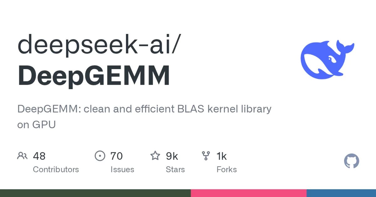 GitHub social preview card for deepseek-ai/DeepGEMM