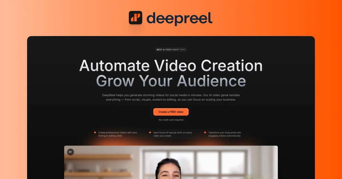 DeepReel AI video platform thumbnail