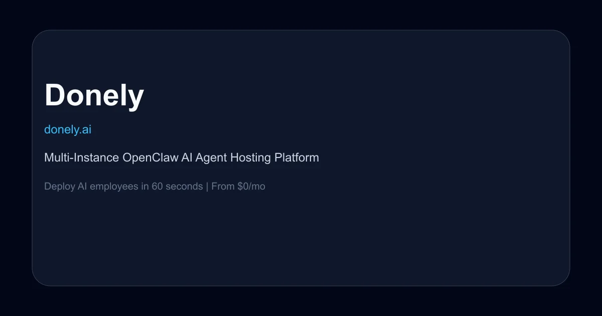 Donely AI agent hosting platform thumbnail