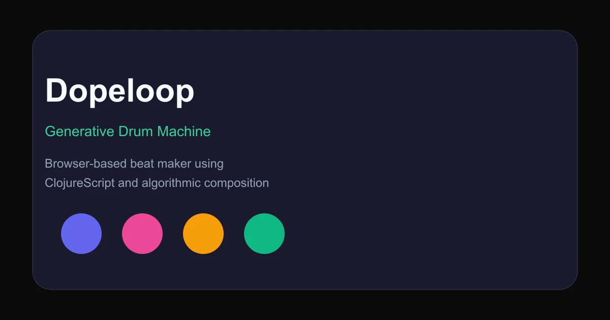 Dopeloop Beat Maker generative drum machine interface