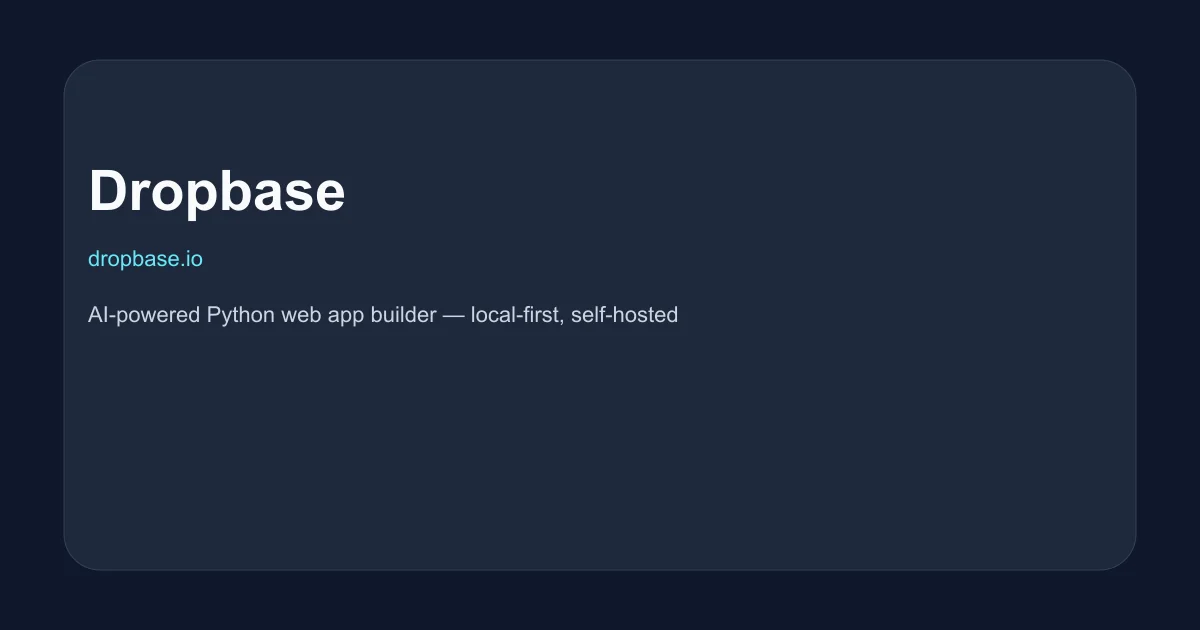 Dropbase AI web app builder product thumbnail