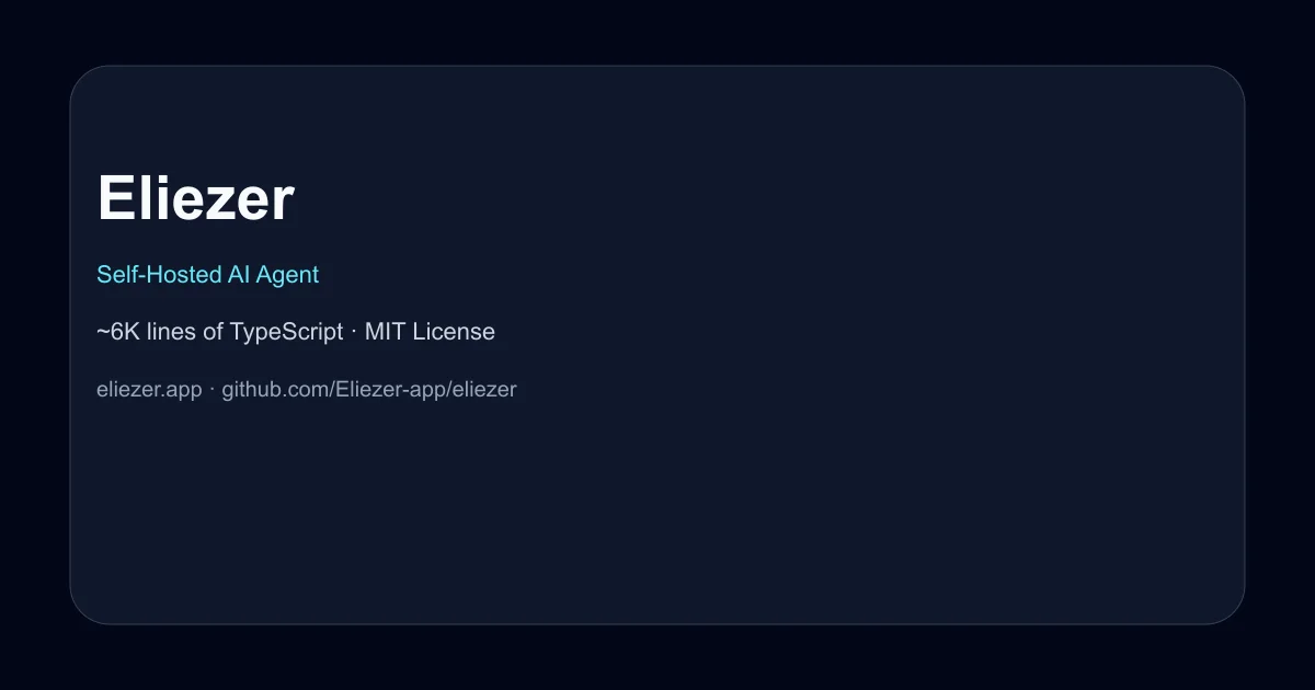 Eliezer self-hosted AI agent interface