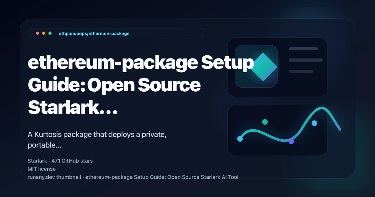 Ethereum Package by ethPandaOps – private testnet setup