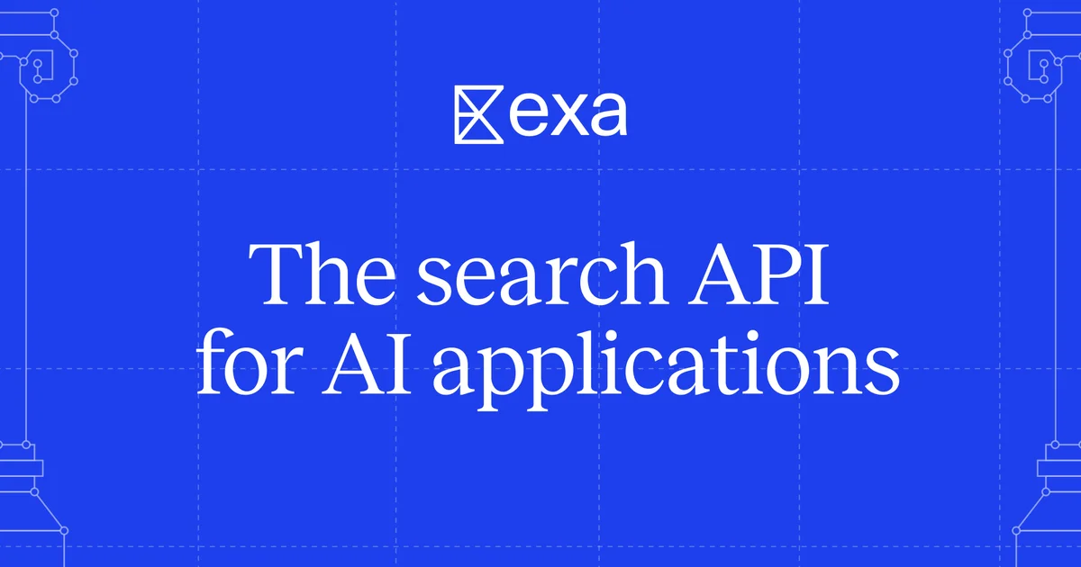 Exa Search API for AI Agents product banner