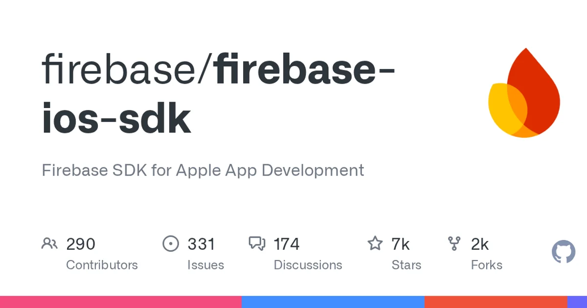 GitHub social preview card for firebase/firebase-ios-sdk