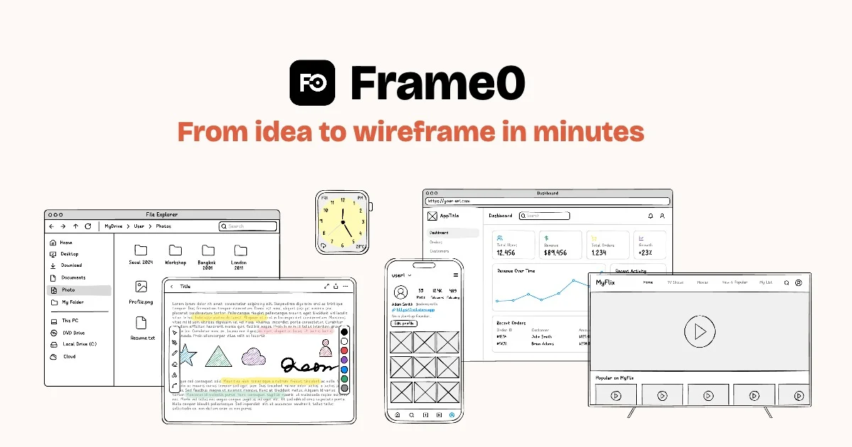 Frame0 wireframing tool product thumbnail