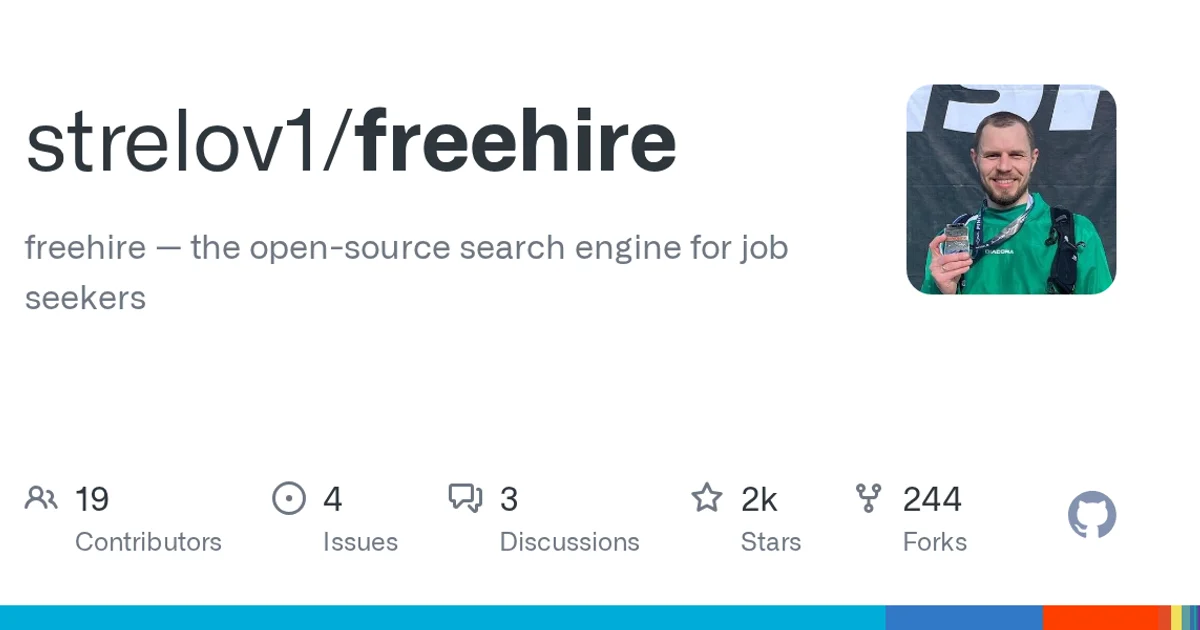 GitHub social preview card for strelov1/freehire