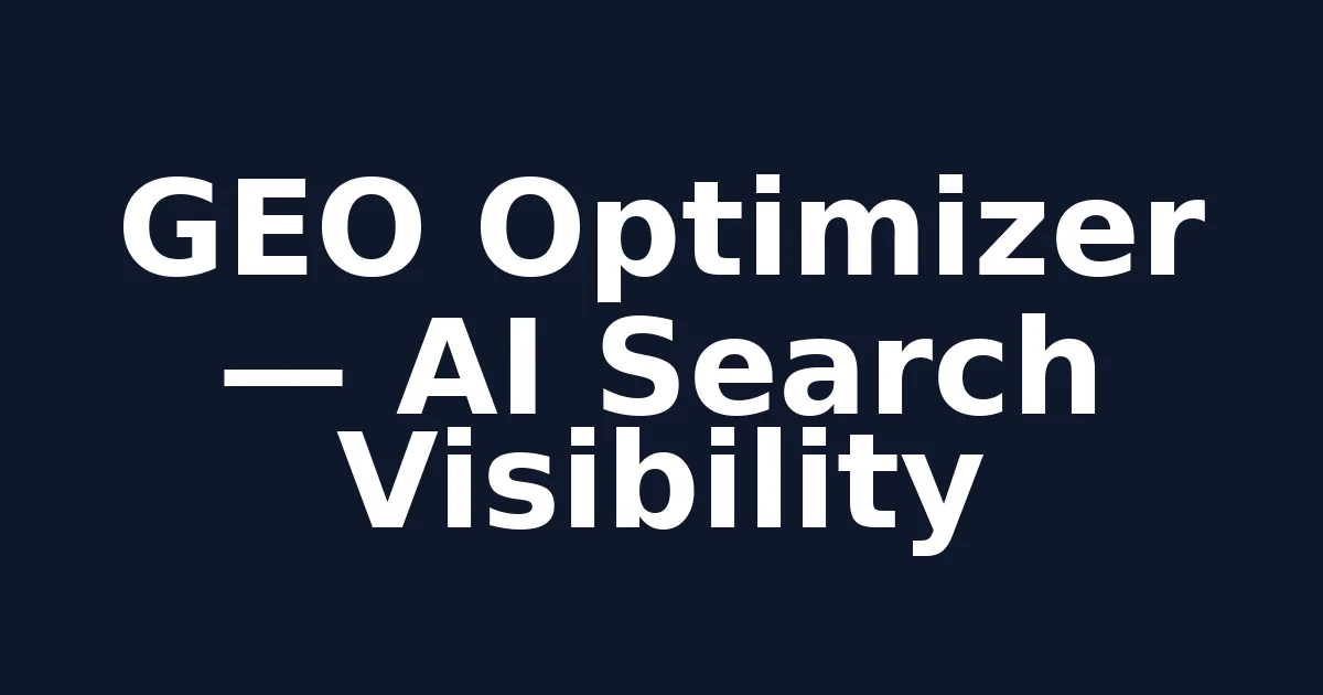 Geo Optimizer - GEO/AEO Audit Tool product thumbnail