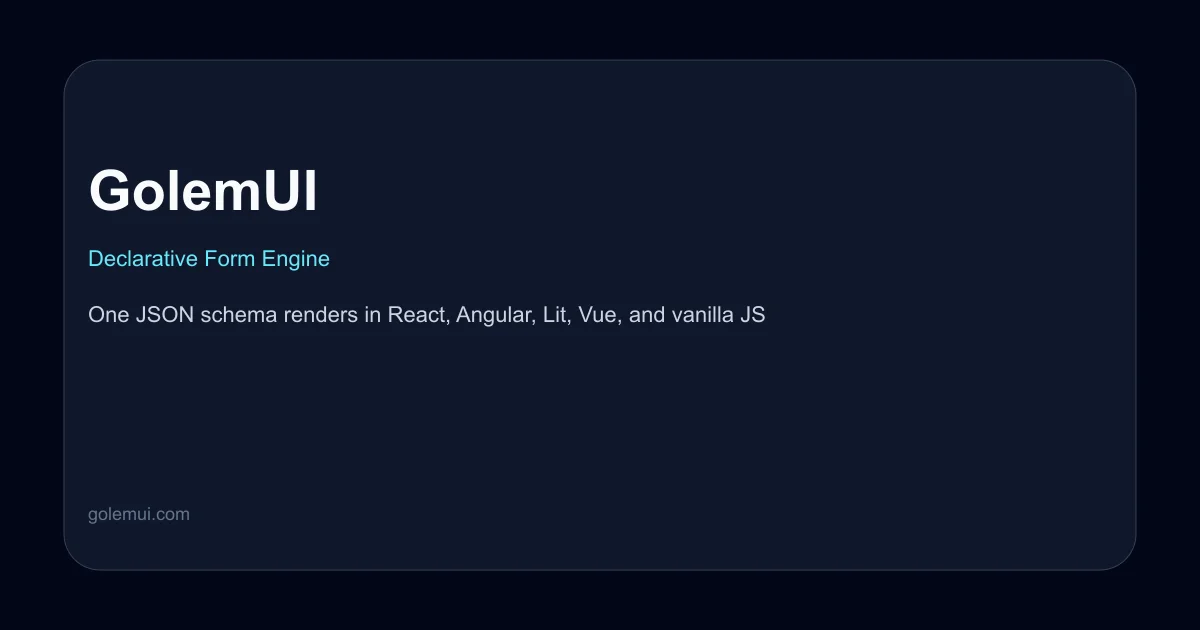 GolemUI declarative form engine product thumbnail