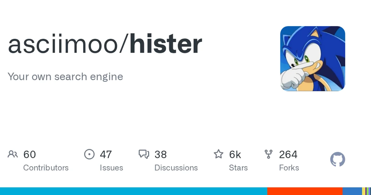 GitHub social preview card for asciimoo/hister
