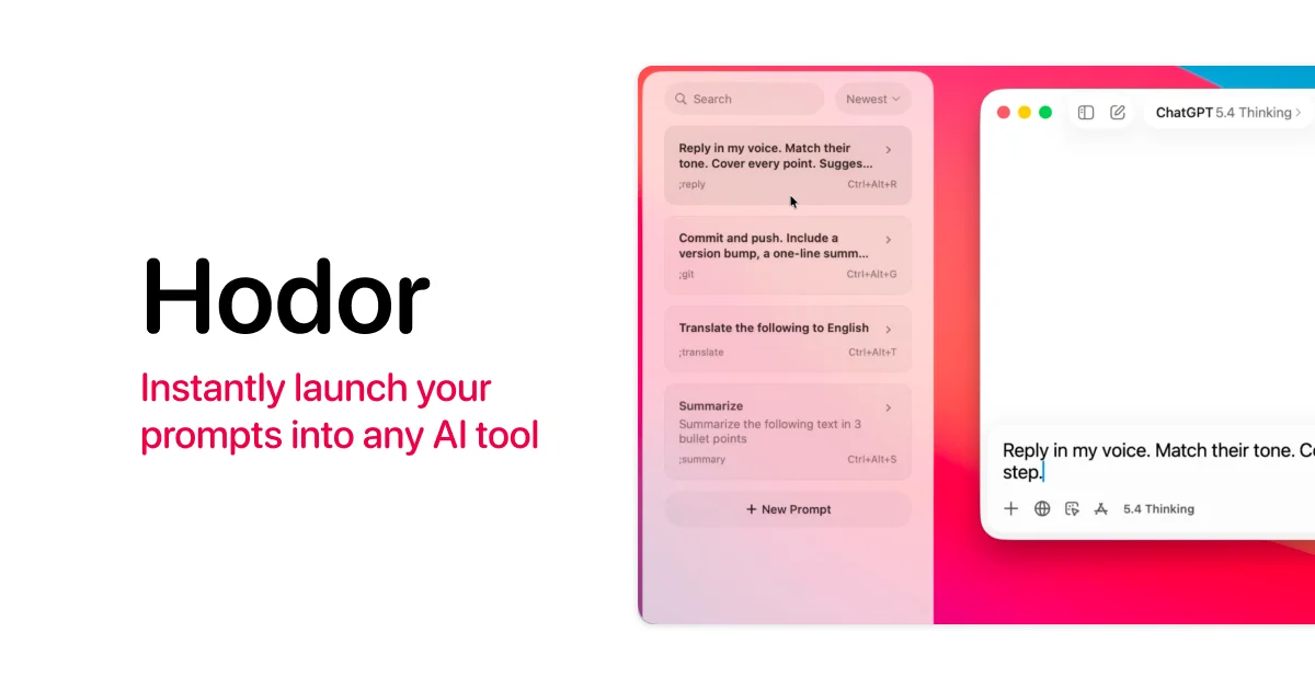 Hodor macOS prompt launcher product thumbnail