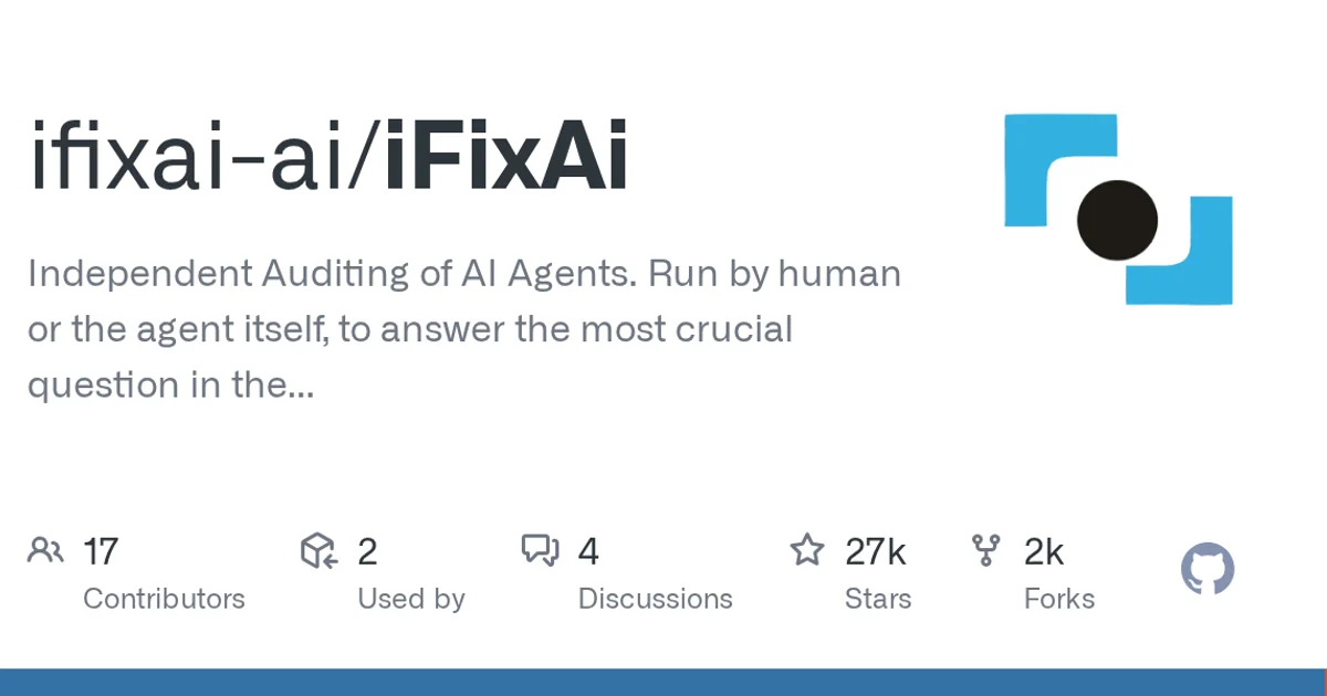 GitHub social preview card for ifixai-ai/iFixAi