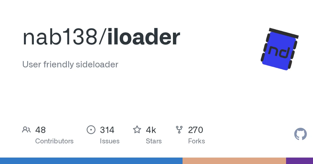GitHub social preview card for nab138/iloader