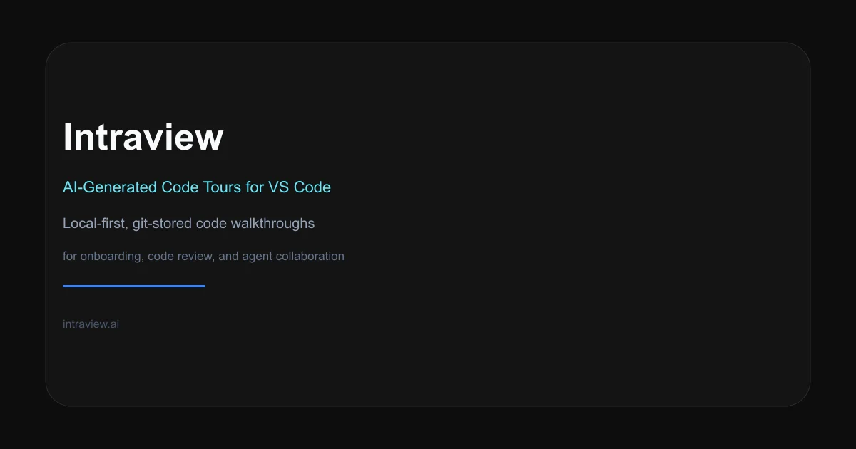 Intraview product thumbnail – AI-generated code tours in VS Code